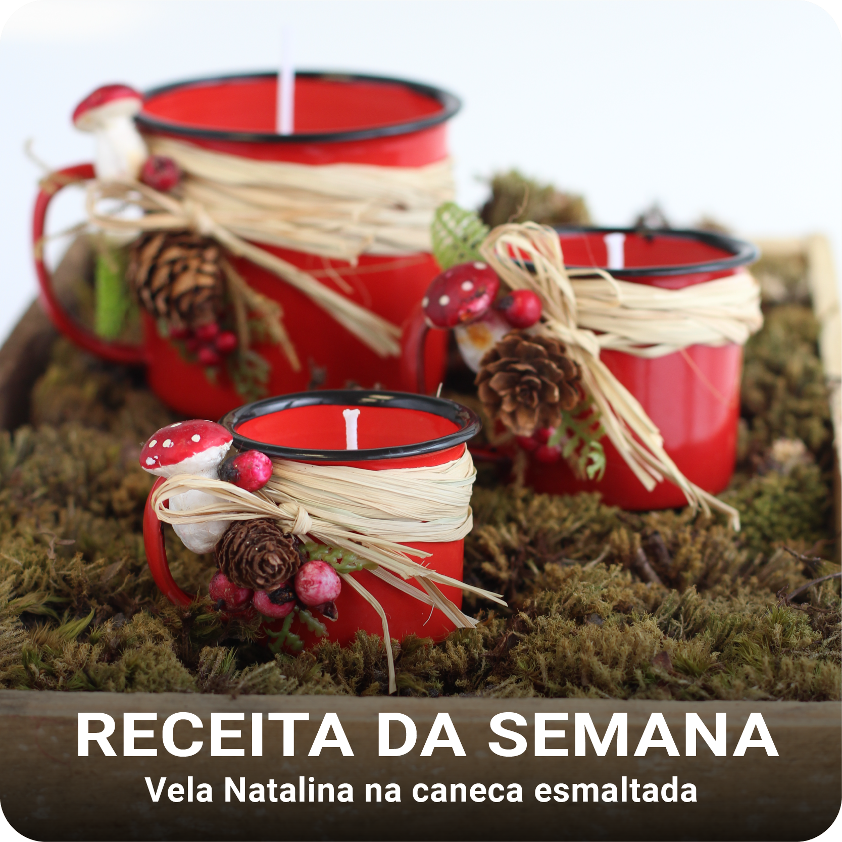 VELA NATALINA NA CANECA