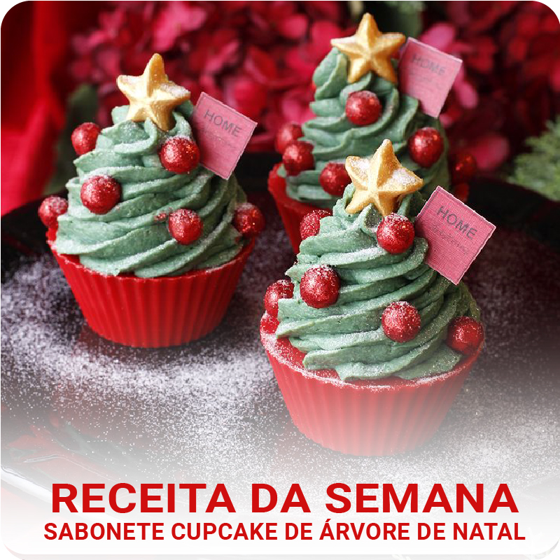 Sabonete Cupcake de Árvore de Natal