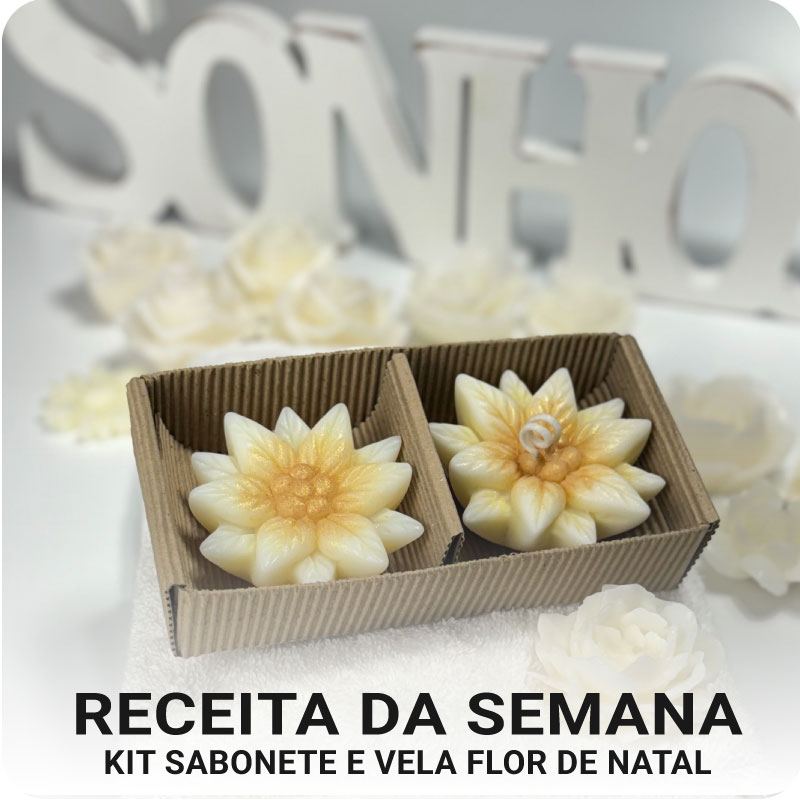 Kit Sabonete e Vela Flor de Natal