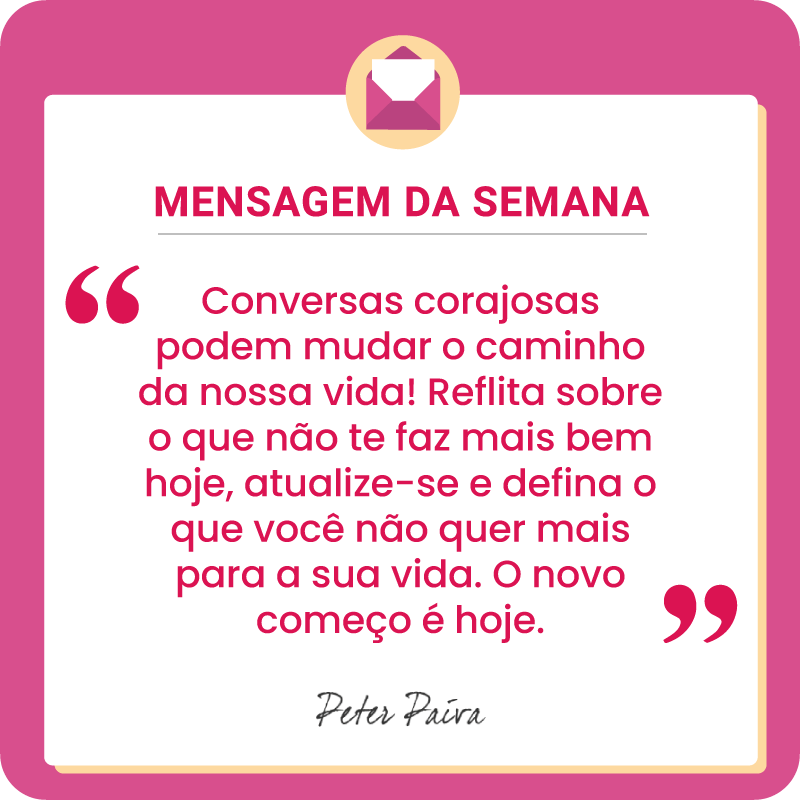Mensagem da Semana - "Todos temos o mesmo potencial, nos resta entender essa miss&atilde;o e ser cada vez mais luz nessa vida!"