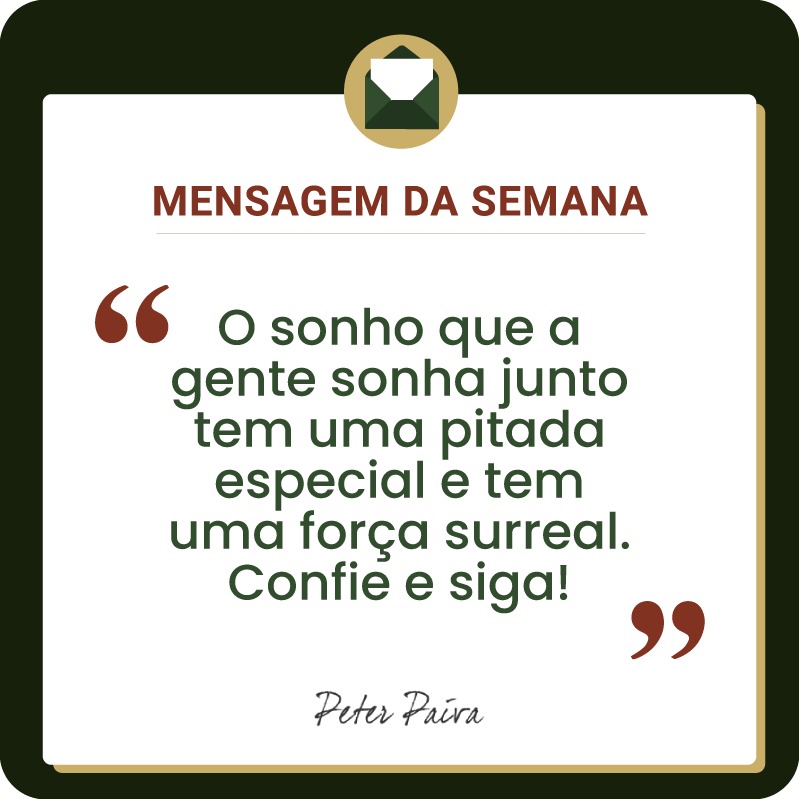 Mensagem da Semana - "Todos temos o mesmo potencial, nos resta entender essa missão e ser cada vez mais luz nessa vida!"