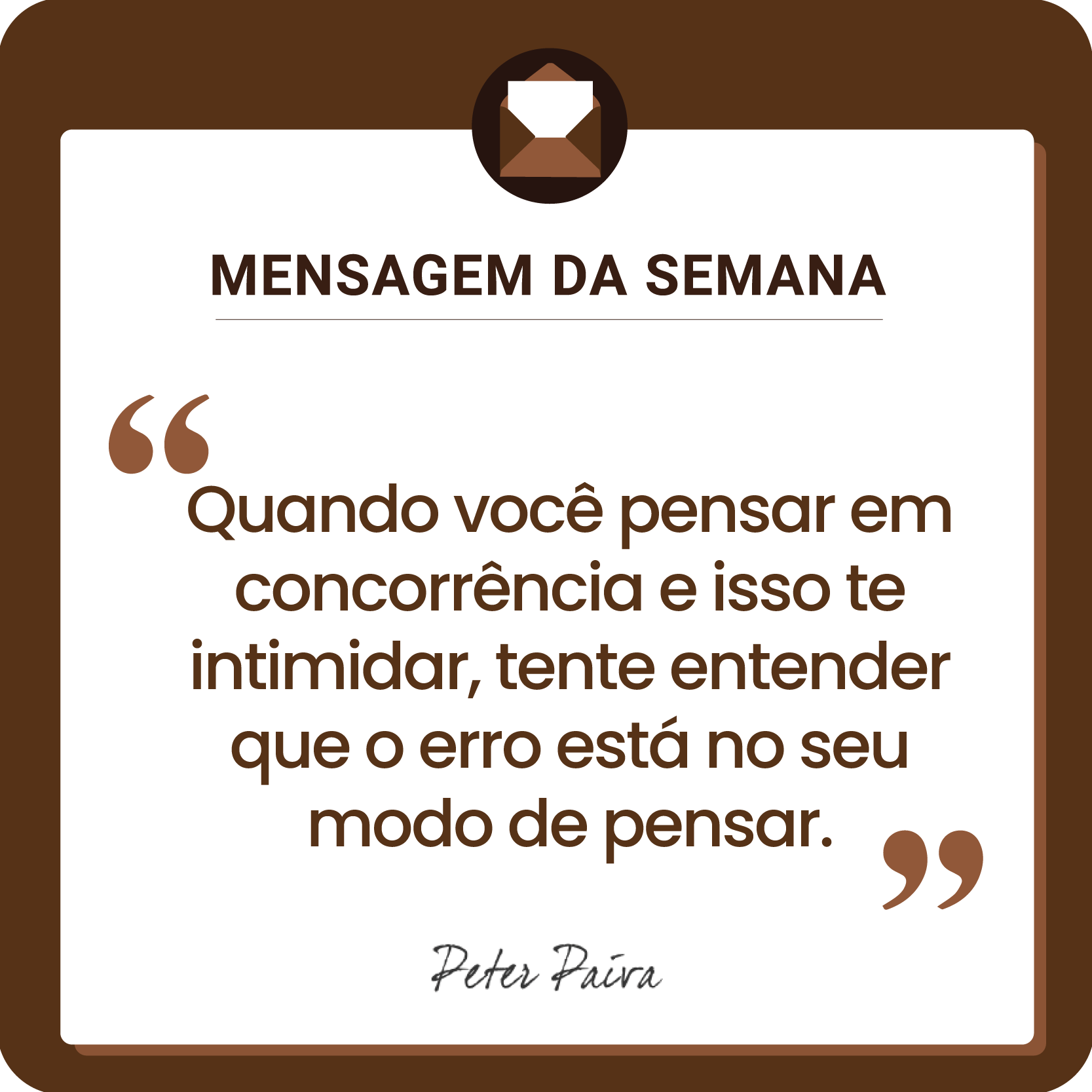 Mensagem da Semana - "Todos temos o mesmo potencial, nos resta entender essa miss&atilde;o e ser cada vez mais luz nessa vida!"