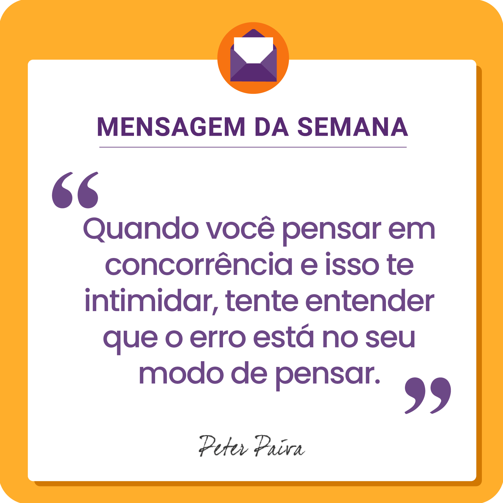 Mensagem da Semana - "Todos temos o mesmo potencial, nos resta entender essa miss&atilde;o e ser cada vez mais luz nessa vida!"