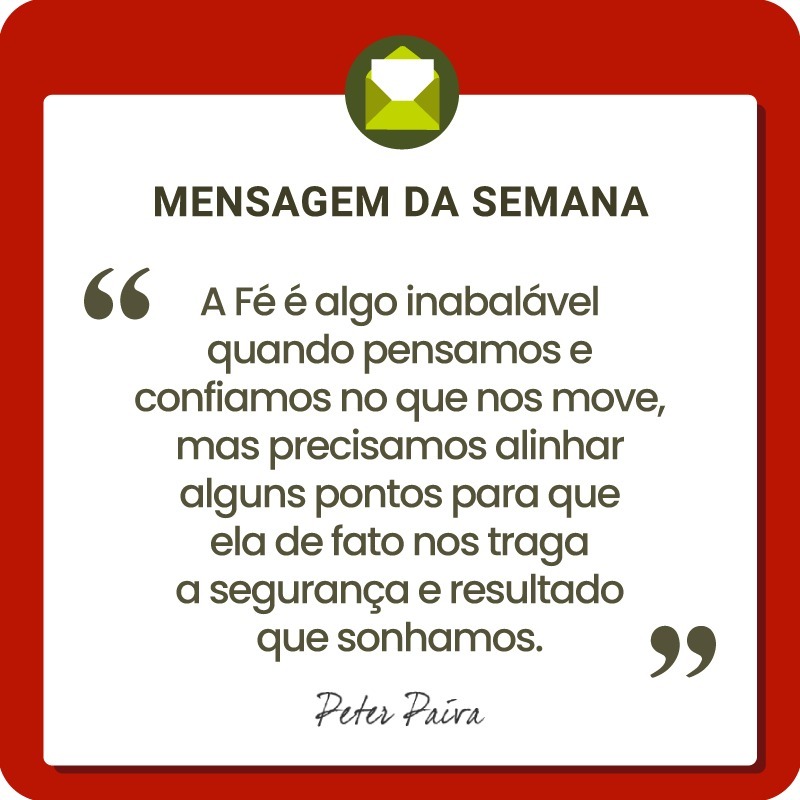 Mensagem da Semana - "Todos temos o mesmo potencial, nos resta entender essa miss&atilde;o e ser cada vez mais luz nessa vida!"