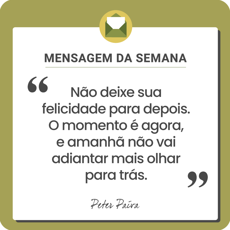 Mensagem da Semana - "Todos temos o mesmo potencial, nos resta entender essa miss&atilde;o e ser cada vez mais luz nessa vida!"