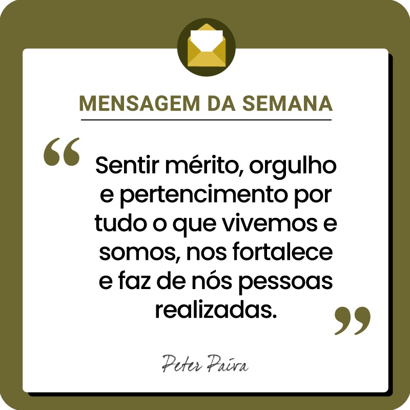 Mensagem da Semana - "Todos temos o mesmo potencial, nos resta entender essa miss&atilde;o e ser cada vez mais luz nessa vida!"