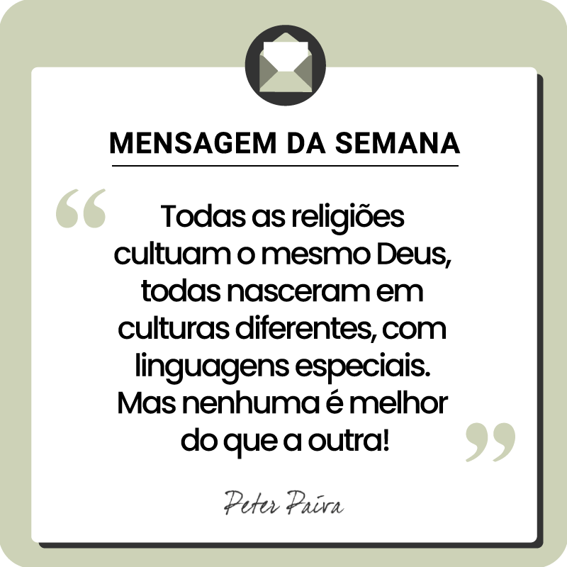 Mensagem da Semana - "Todos temos o mesmo potencial, nos resta entender essa miss&atilde;o e ser cada vez mais luz nessa vida!"