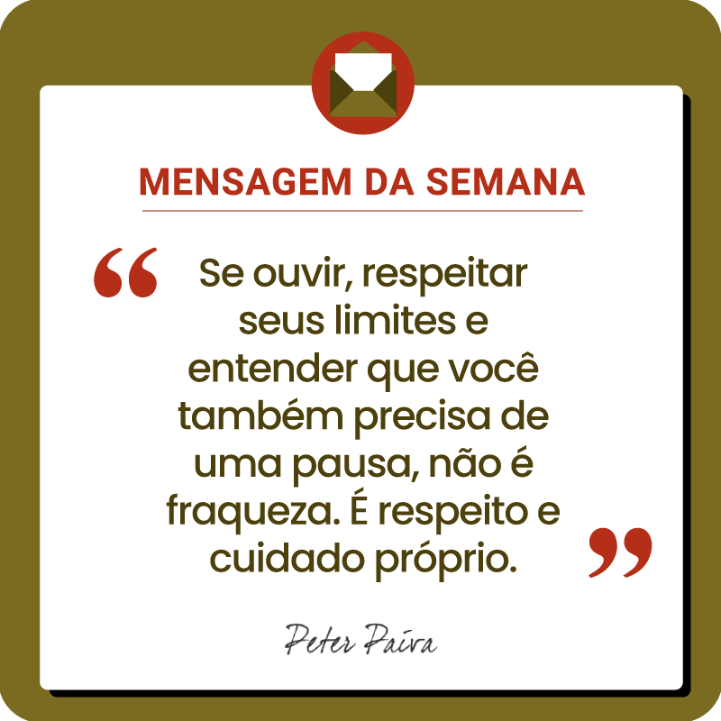 Mensagem da Semana - "Todos temos o mesmo potencial, nos resta entender essa miss&atilde;o e ser cada vez mais luz nessa vida!"